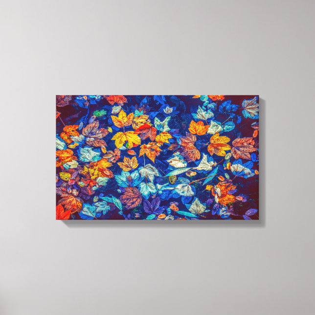 abstract leaves wrapped canvas (Front)