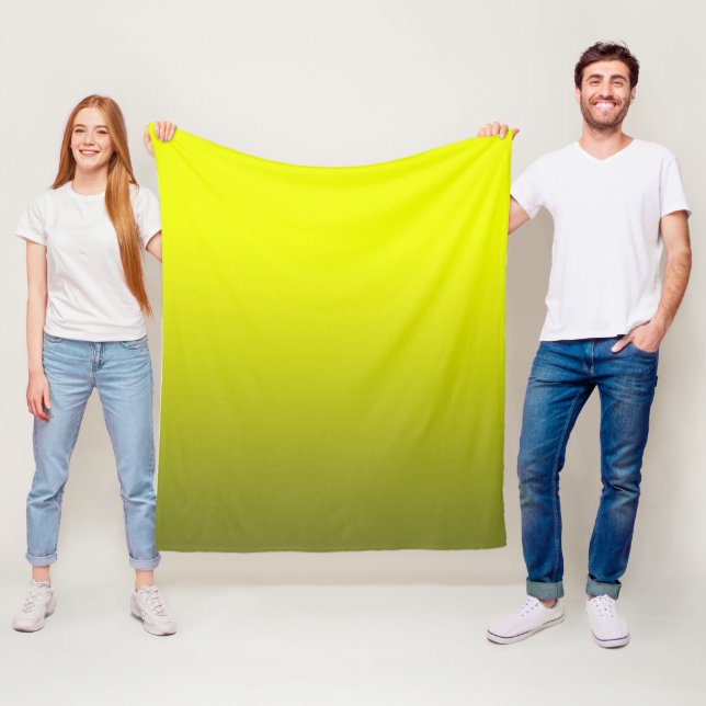 Abstract lemon bright contrast pure colour trend m fleece blanket (In Situ)