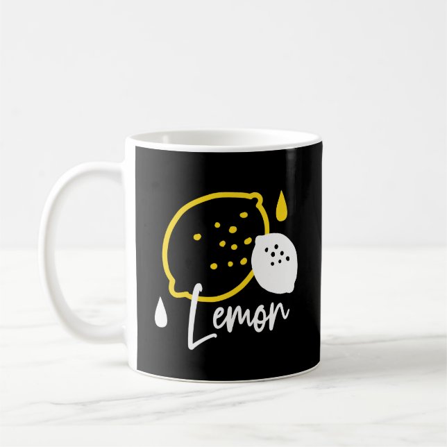 Abstract Lemon Illustration – Fresh Citrus Art Coffee Mug (Left)