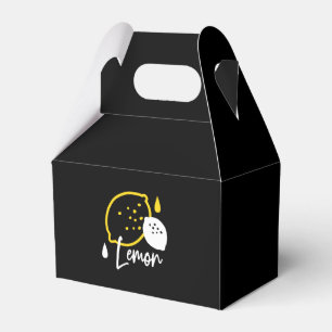 Abstract Lemon Illustration – Fresh Citrus Art Favour Box