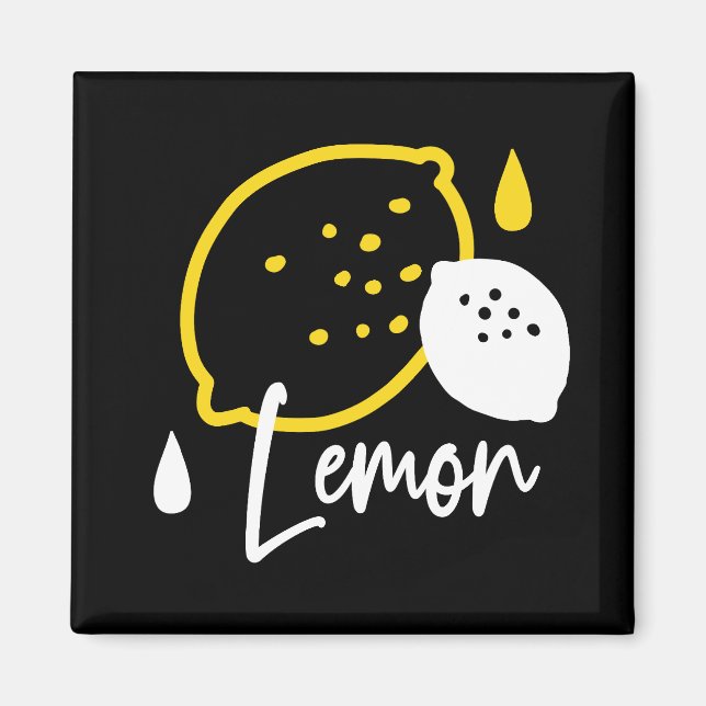 Abstract Lemon Illustration – Fresh Citrus Art Magnet (Front)