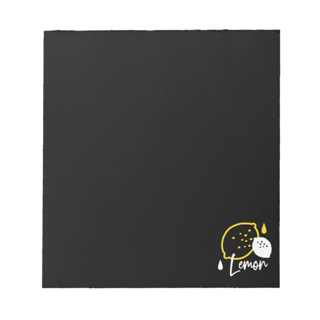 Abstract Lemon Illustration – Fresh Citrus Art Notepad (Front)
