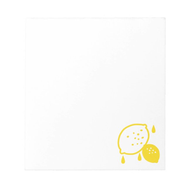 Abstract Lemon Illustration – Fresh Citrus Art Notepad (Front)