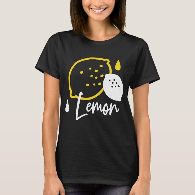 Abstract Lemon Illustration – Fresh Citrus Art T-Shirt (Front)