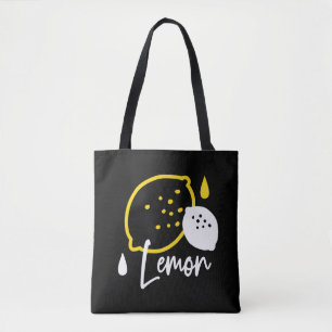Abstract Lemon Illustration – Fresh Citrus Art Tote Bag