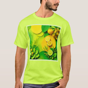 Abstract Lemon Lime Nature Art T-Shirt