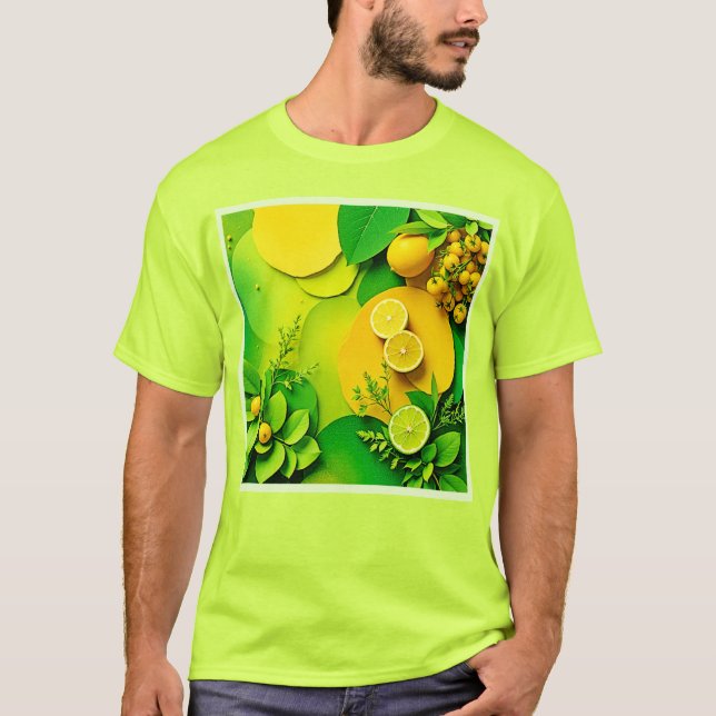 Abstract Lemon Lime Nature Art T-Shirt (Front)