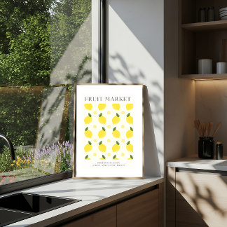 Abstract Lemon Market Kitchen Print