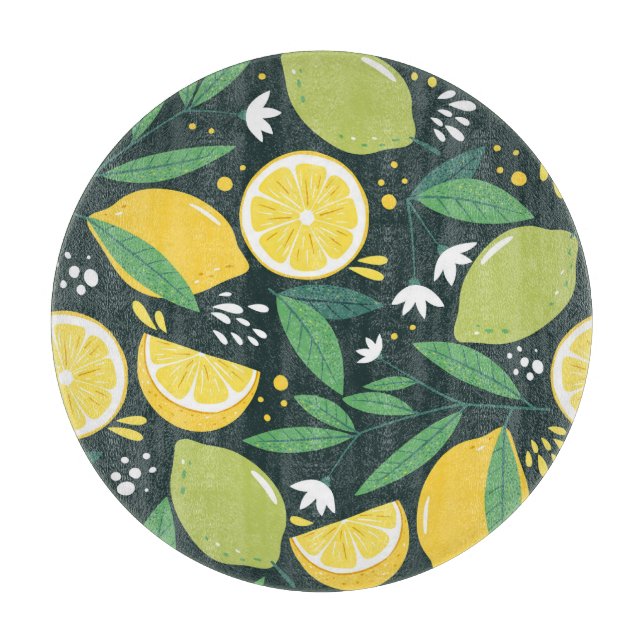 Abstract Lemon: Modern Art Seamless. Cutting Board (Front)