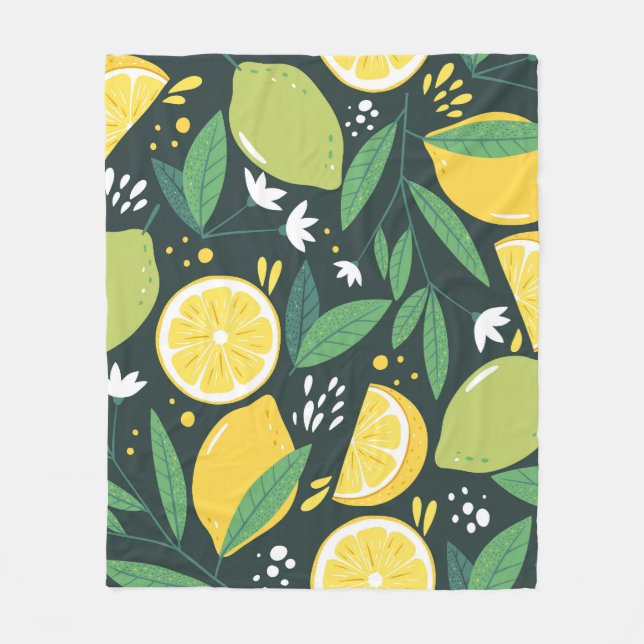 Abstract Lemon: Modern Art Seamless. Fleece Blanket (Front)