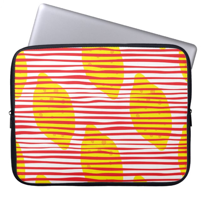 Abstract lemon with leaf seamless pattern. Hand dr Laptop Sleeve (Front)