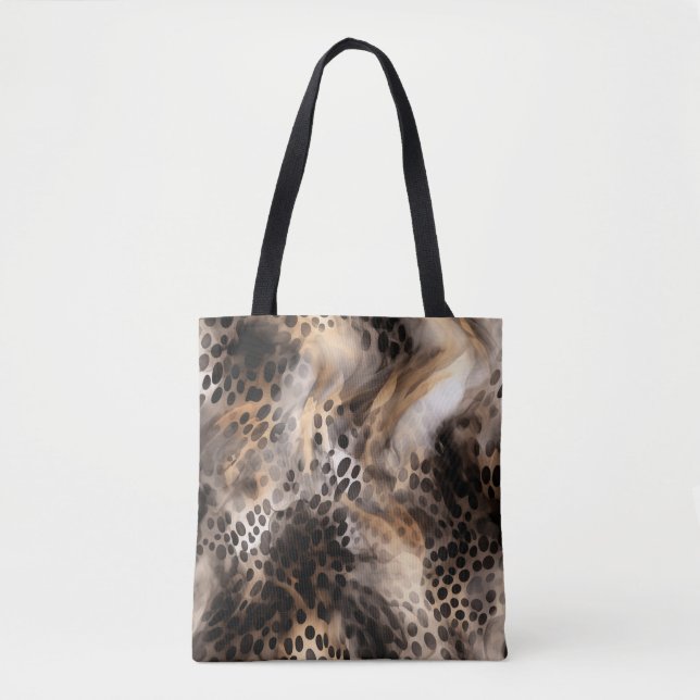 Abstract Leopard Animal Print Tote Bag (Front)