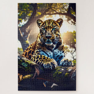 - Abstract Leopard in Tree Puzzle – Bold Wildlife