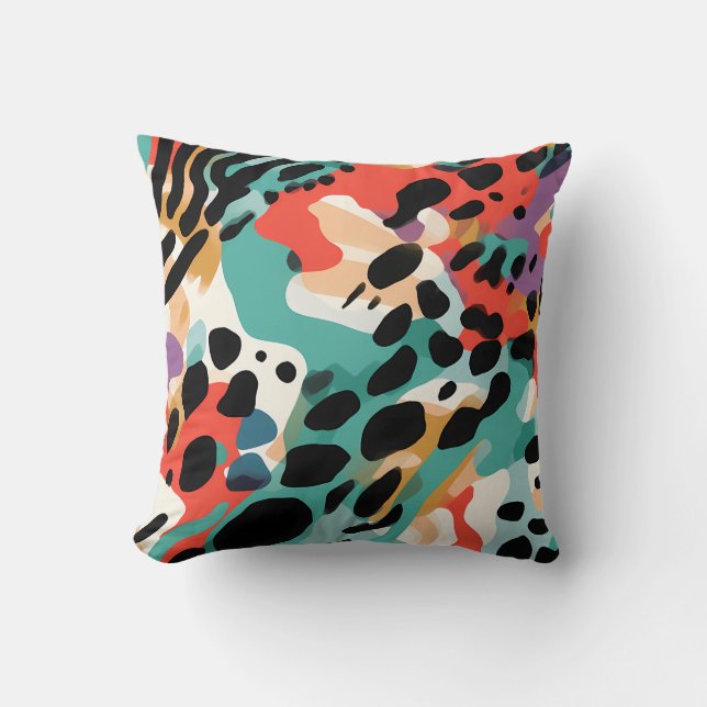 Abstract Leopard Pattern Cushion (Front)