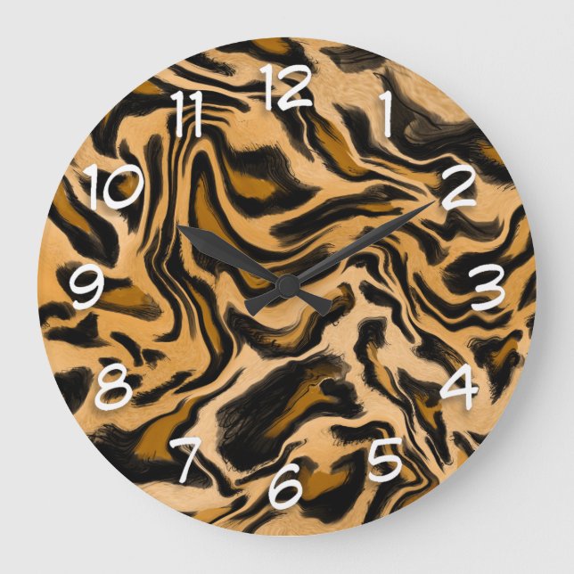 Abstract Leopard Print Large Clock (Front)