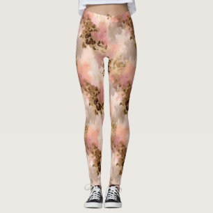 Abstract Leopard Print Leggings