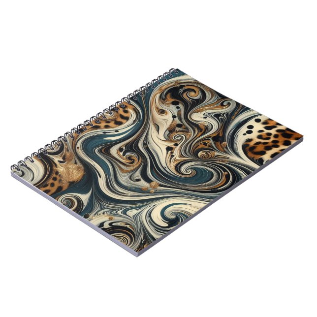 Abstract Leopard Print Swirl Notebook (Left Side)