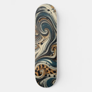 Abstract Leopard Print Swirl Skateboard