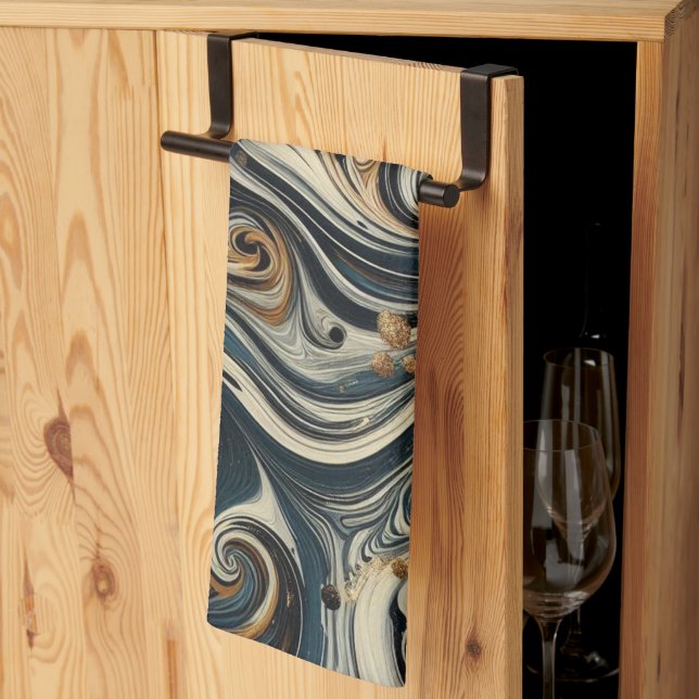 Abstract Leopard Print Swirl Tea Towel (Thirds Fold)