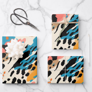 Abstract Leopard Print Wrapping Paper Sheet