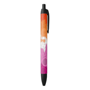 Abstract Lesbian Pride Flag     Black Ink Pen