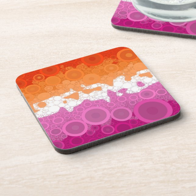 Abstract Lesbian Pride Flag     Coaster (Left Side)