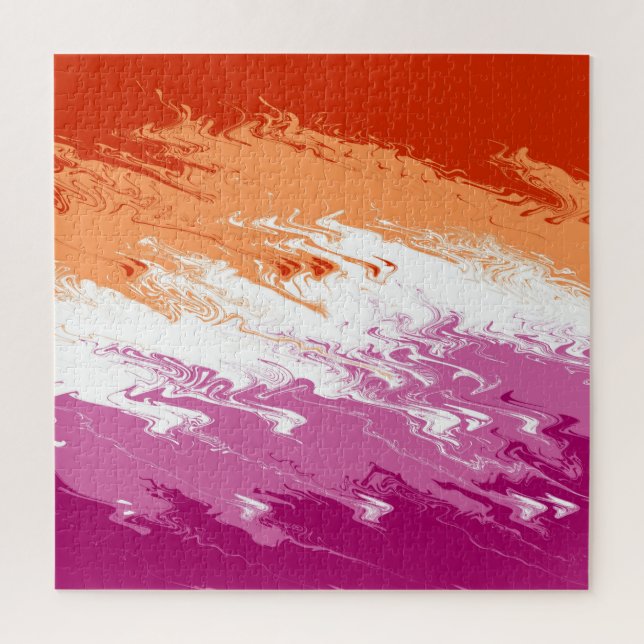 Abstract Lesbian Pride Flag     Jigsaw Puzzle (Vertical)