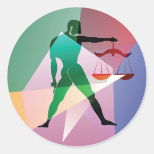 abstract libra classic round sticker