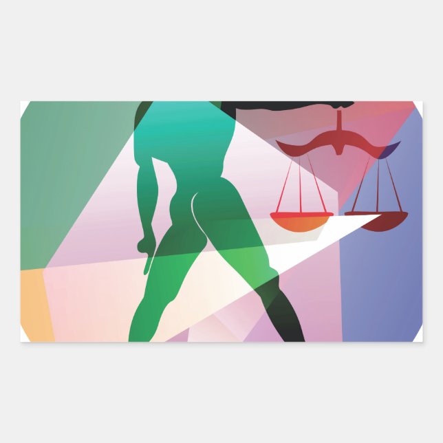 abstract libra rectangular sticker (Front)