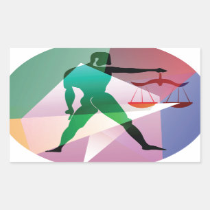 abstract libra rectangular sticker