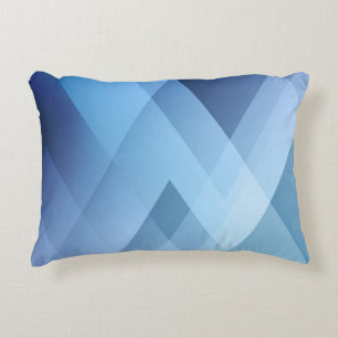 Abstract light background. Blue triangle pattern. Decorative Cushion