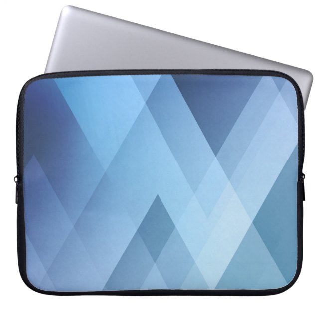Abstract light background. Blue triangle pattern.  Laptop Sleeve (Front)
