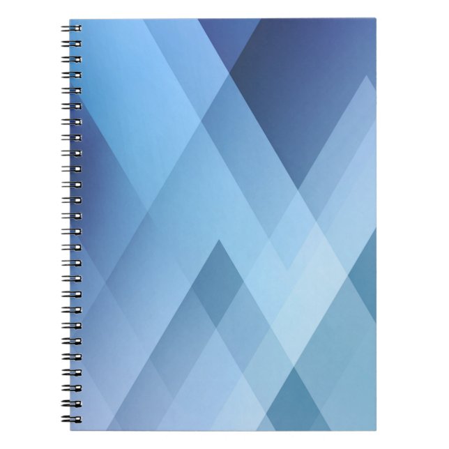 Abstract light background. Blue triangle pattern.  Notebook (Front)