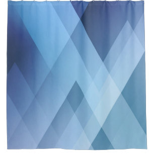 Abstract light background. Blue triangle pattern. Shower Curtain