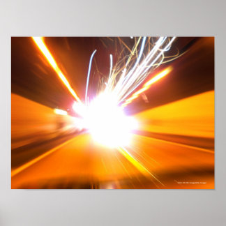 Abstract light beams and effects poster