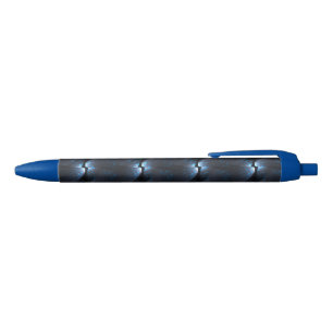 Abstract light blue on black tiled pens