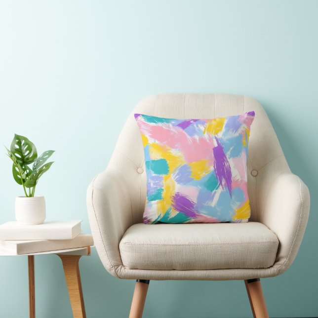 Abstract Light Colours Pattern Cushion (Chair)