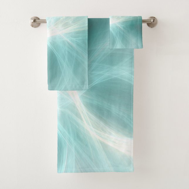 Abstract Light Effect - Teal Bath Towel Set (Insitu)