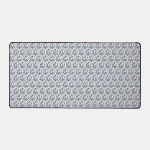 Abstract Light Grey Diamond Pattern  Desk Mat