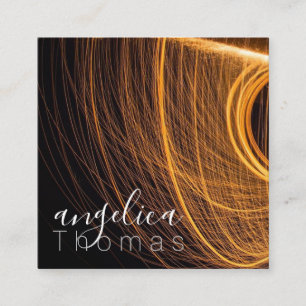 Abstract Light Painting Expressive Square Business Card