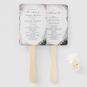 Abstract Light Purple Wedding Ceremony Program Hand Fan