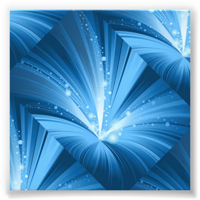 ABSTRACT LIGHT RAYS  BLUES WHITE SPACE TEXTURES WA PHOTO PRINT (Front)