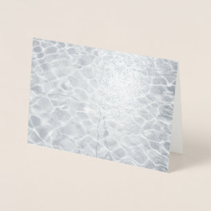 Abstract Light Reflections On Silver Water Foil Card