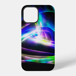 Abstract light waves and black backgroundabstract, iPhone 12 case