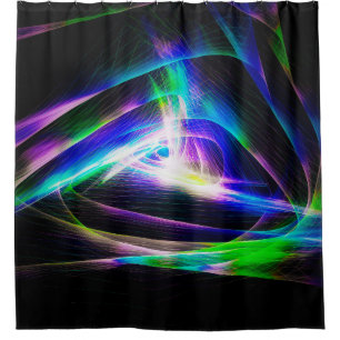 Abstract light waves and black backgroundabstract, shower curtain