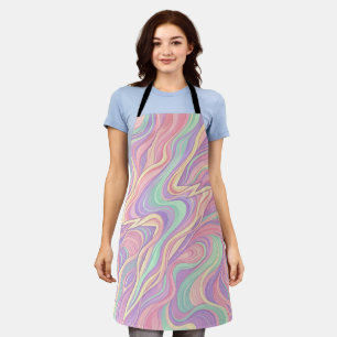 Abstract Lightning Bolt Pastel Soft Apron