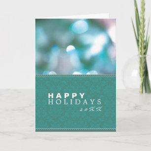 Abstract Lights Damask Holiday Card