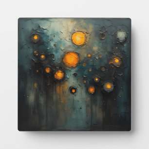 Abstract lights in the dark Ai art design Plaque