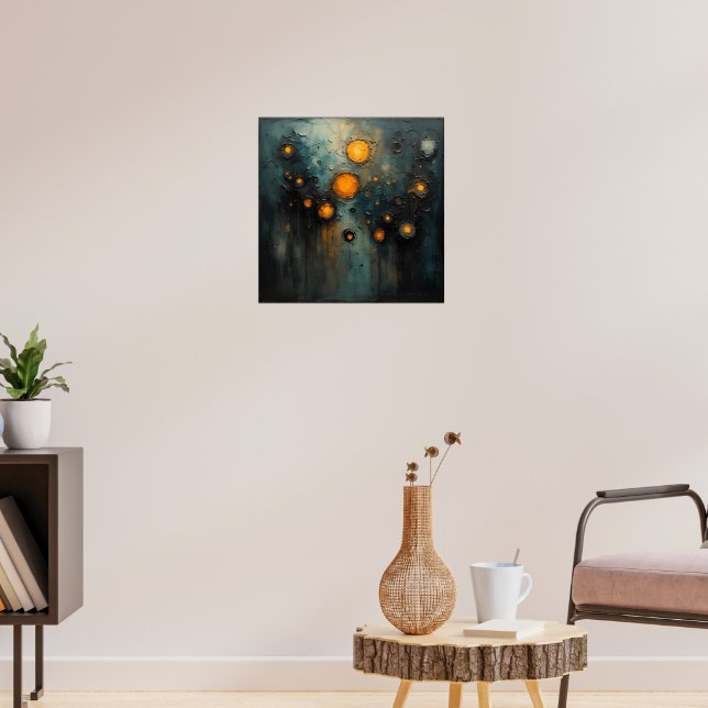 Abstract lights in the dark Ai art design Poster (Living Room 3)
