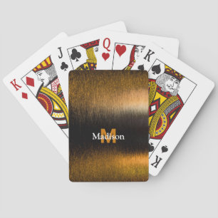 Abstract lights sea shiny bronzed Monogram Playing Playing Cards